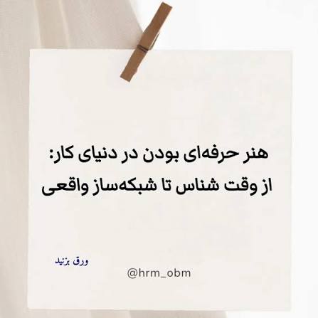 هنر حرفه ای بودن در دنیارکار : از وقت شناس تا شبکه ساز واقعی چیست؟